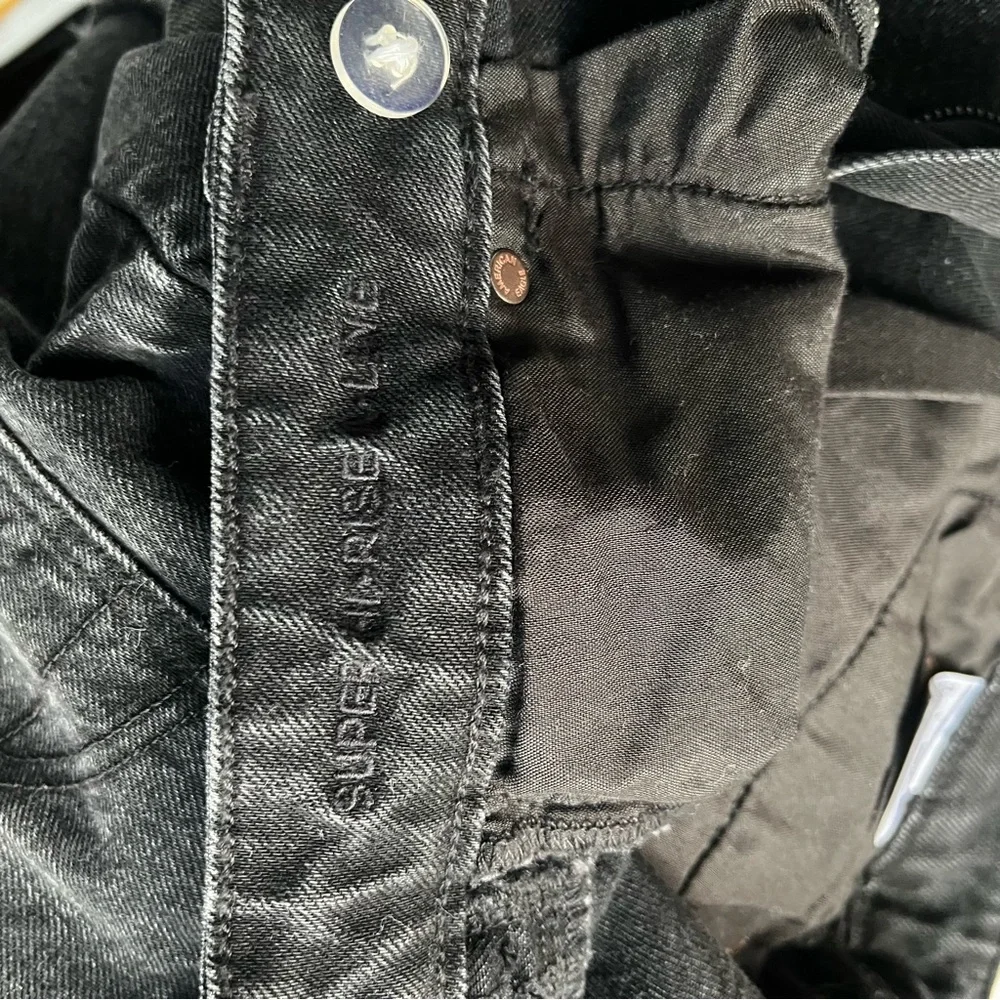 American Eagle‎ Women’s Denim Skirt Mini Black Wash Size 0 Crossover Button